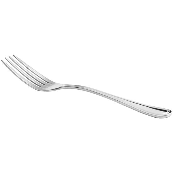An Acopa Edgeworth stainless steel dinner fork with a silver handle on a white background.