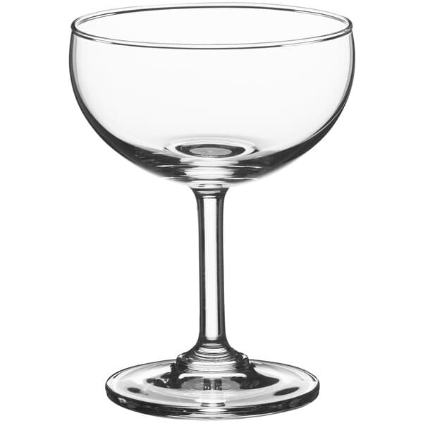 a clear wine glass with a stem