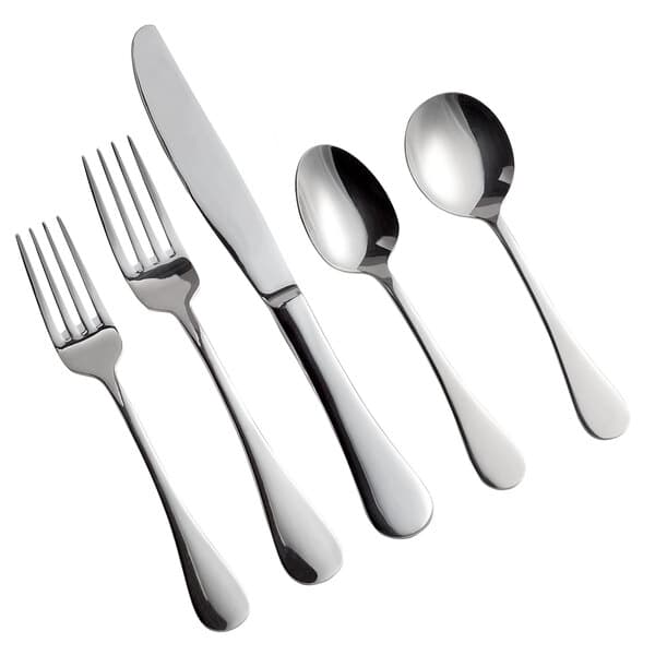An Acopa Vernon stainless steel flatware set with a fork and spoon.