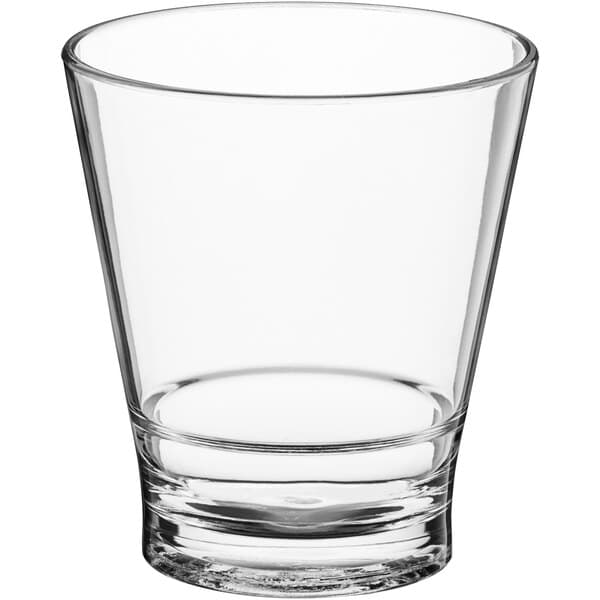 a clear glass with a white background