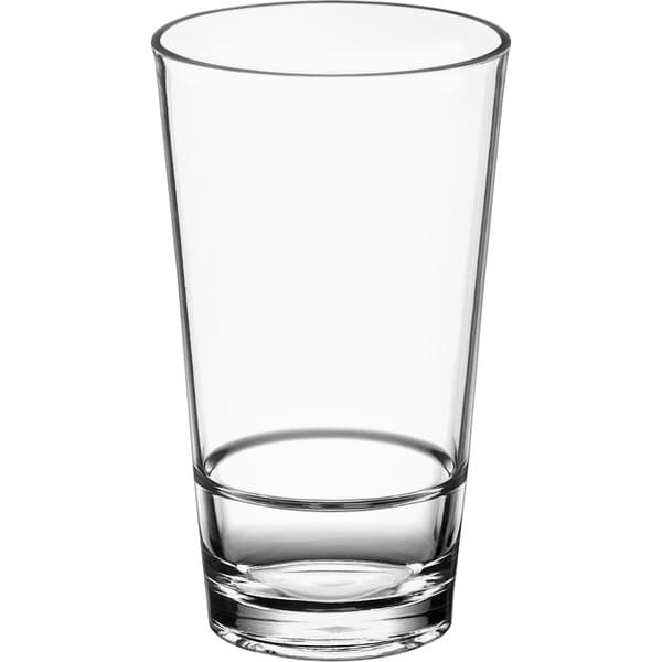An Acopa Endure Tritan plastic highball glass on a white background.
