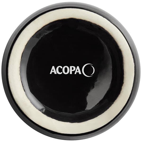 A black Acopa stoneware ramekin with a smooth finish.