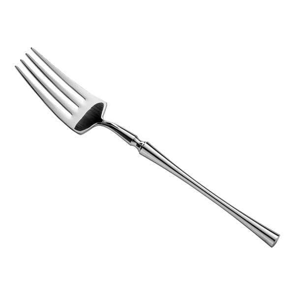 An Acopa Hepburn stainless steel salad/dessert fork with a long silver handle.